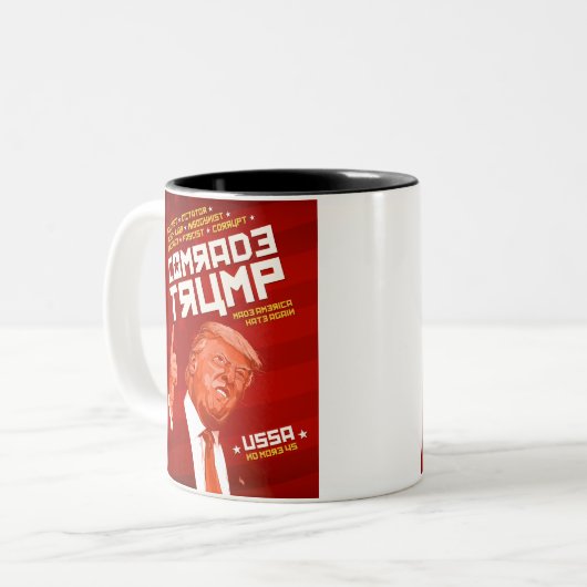 Tasse 2 Couleurs Camarade Trump - Affiche soviétique (Devant gauche)