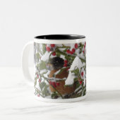 Tasse 2 Couleurs cambriolage dans un arbre saint après une neige (Devant gauche)