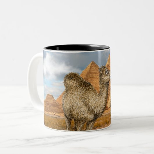 Tasse 2 Couleurs Camel aux Pyramides de Gizeh (Devant gauche)