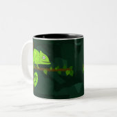 Tasse 2 Couleurs Caméléon vert mignon (Devant gauche)