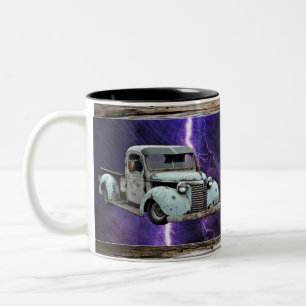 Tasse 2 Couleurs Camion bleu vintage