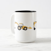 Tasse 2 Couleurs Camion de construction Backhoe (Devant gauche)
