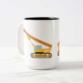 Tasse 2 Couleurs Camion de construction de grue (Devant gauche)