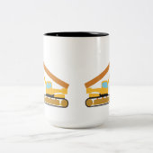 Tasse 2 Couleurs Camion de construction de grue (Centre)