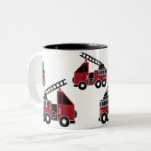 Tasse 2 Couleurs Camion de pompiers muet (Devant gauche)