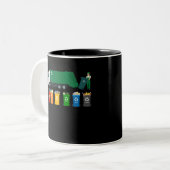 Tasse 2 Couleurs Camion de recyclage (Devant gauche)