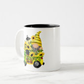 Tasse 2 Couleurs Camion de tournesol Gnomes (Devant gauche)
