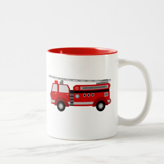 Tasse 2 Couleurs Camion d'incendie (Droit)