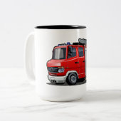 Tasse 2 Couleurs Camion-feu de dessin (Devant gauche)
