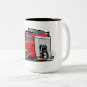 Tasse 2 Couleurs Camion-feu de dessin (Devant droit)