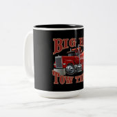 Tasse 2 Couleurs Camion remorque de dessin (Devant gauche)