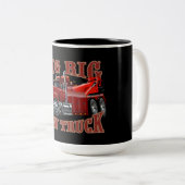 Tasse 2 Couleurs Camion remorque de dessin (Devant droit)