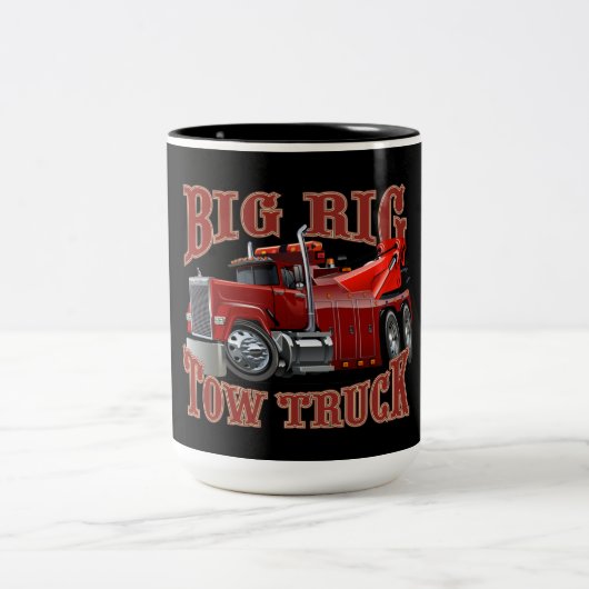 Tasse 2 Couleurs Camion remorque de dessin (Centre)