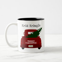 Camion Vintage rouge et arbre de Noël