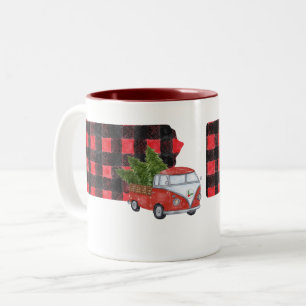 Tasse 2 Couleurs Camionnette Rouge de Noël Vintage de Pennsylvanie