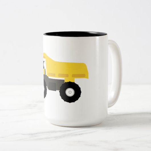 Tasse 2 Couleurs Camions de construction de camions de pompage (Devant droit)