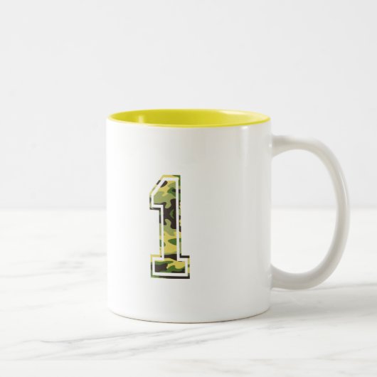 Tasse 2 Couleurs Camo vert et jaune de #1 (Droit)