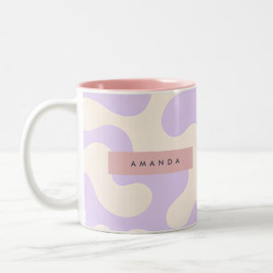 Tasse 2 Couleurs Camouflage Abstrait Personnalisé en Pastel Doux La