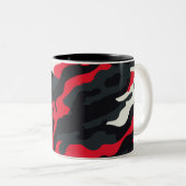 Tasse 2 Couleurs Camouflage blanc gris rouge Motif Camo (Devant droit)