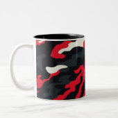 Tasse 2 Couleurs Camouflage blanc gris rouge Motif Camo (Gauche)