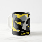 Tasse 2 Couleurs Camouflage gris-jaune (Devant gauche)