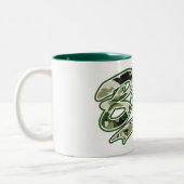 Tasse 2 Couleurs Camouflage vert mariée/militaire (Gauche)