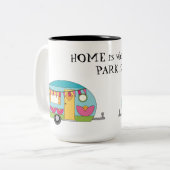 Tasse 2 Couleurs Camper Retro Cute Happy (Devant gauche)