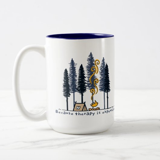 Tasse 2 Couleurs Camping Cartoon (Gauche)