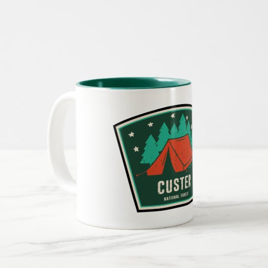 Tasse 2 Couleurs Camping forestier national Custer (Devant gauche)