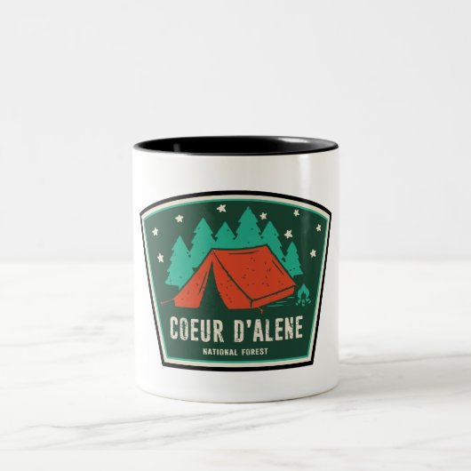 Tasse 2 Couleurs Camping forestier national du Coeur D'Alene (Centre)