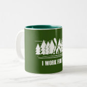 Tasse 2 Couleurs Camping, Je Travaille Pour Ça (Devant gauche)