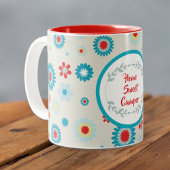 Tasse 2 Couleurs Camping rouge et Turquoise rétro