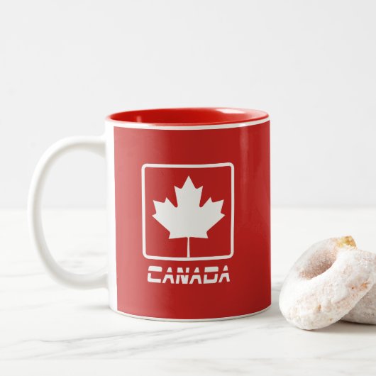 Tasse 2 Couleurs Canada (Avec donut)