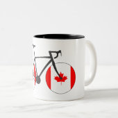 Tasse 2 Couleurs Canada Drapeau à vélo (Devant droit)