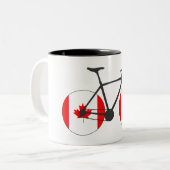Tasse 2 Couleurs Canada Drapeau à vélo (Devant gauche)