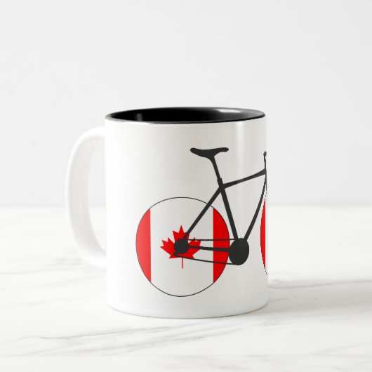 Tasse 2 Couleurs Canada Drapeau à vélo (Devant gauche)