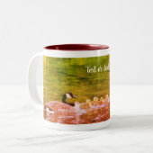 Tasse 2 Couleurs Canada Goose Family Nature Art Personnalisé (Devant gauche)