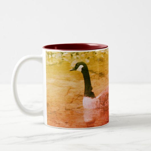 Tasse 2 Couleurs Canada Goose Mom Babies Faune Art personnalisé (Gauche)