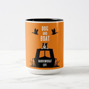 Tasse 2 Couleurs Canalboat Narrowboat Amoureux de les chiens