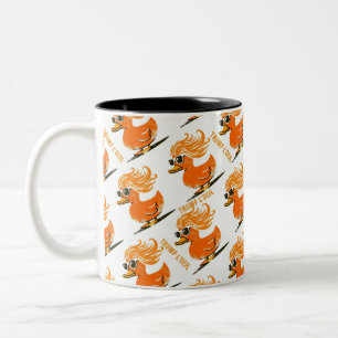 Tasse 2 Couleurs Canard à fausse perruque orange Trump