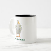 Tasse 2 Couleurs Canard aux couilles Canard blanc de Noël (Devant gauche)