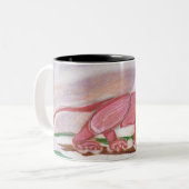 Tasse 2 Couleurs canard blanc rouge à café muqueuse à feuilles blan (Devant gauche)