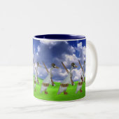 Tasse 2 Couleurs Canard drôle de coureur (Devant droit)