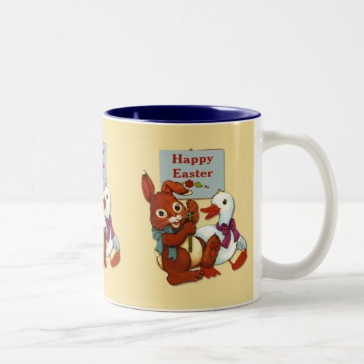 Tasse 2 Couleurs Canard et lapin Pâques (Droit)