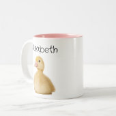 Tasse 2 Couleurs Canard mignon nom personnalisé (Devant gauche)