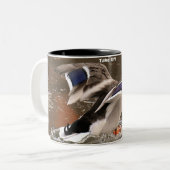 Tasse 2 Couleurs Canards colverts en vol (Devant gauche)