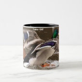 Tasse 2 Couleurs Canards colverts en vol (Centre)