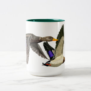 Tasse 2 Couleurs Canards colverts en vol