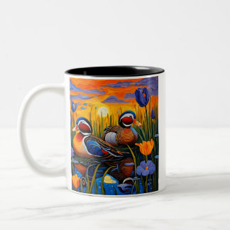 Tasse 2 Couleurs Canards dans les roseaux