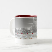 Tasse 2 Couleurs Canards d'une manière amusante de coureur de Noël (Devant gauche)